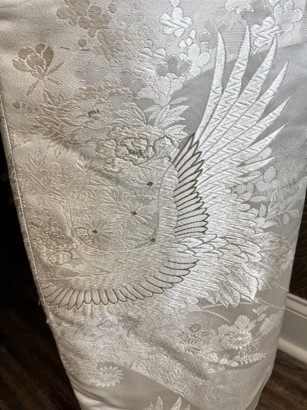 Mr. OH's off white embroidery crane print jacket skirt - Picture 8 of 9